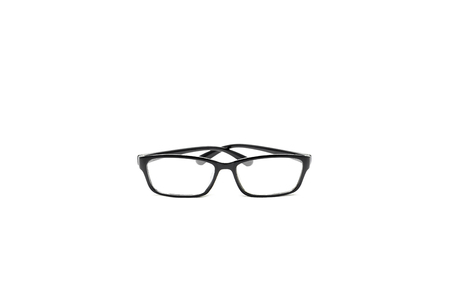 Black frame eye glasses isolated on white background.の写真素材