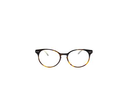 Round frame eye glasses isolated in white background.の写真素材