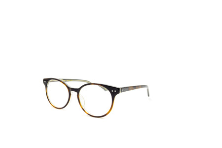 Round frame eye glasses isolated in white background.の写真素材
