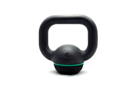 Black kettlebell 4 kg isolated on white background.の写真素材