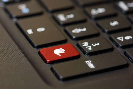 The "stop" button on the computer keyboardの写真素材