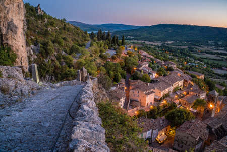 Dusk in Moustiers Sainte Marieの写真素材