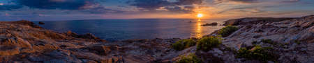 Stunning panorama of Quiberon in France at sunsetの写真素材