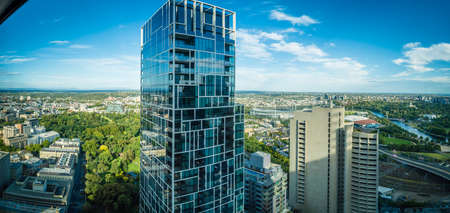 Panorama of Melbourne seen from a skyscraper, Australiaのeditorial素材