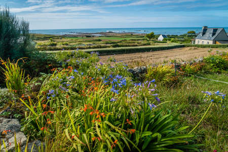 Typical house in Bretagne in France, beautiful areaの写真素材
