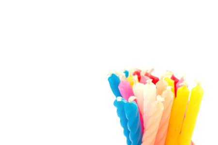 Colorful birthday candles backgroundの写真素材
