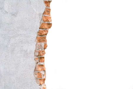 Concrete wall with broken tilesの写真素材