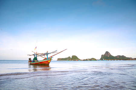 small fishing boat on the sea.の写真素材