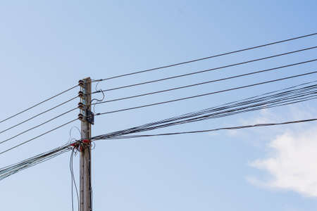 poles blue sky backgroundの写真素材