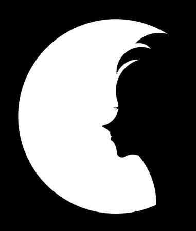 abstract design of women shadow logoのイラスト素材