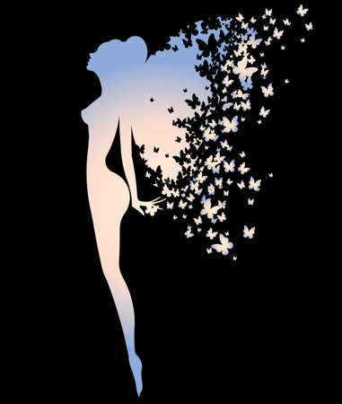 abstract shape of beautiful woman iconのイラスト素材