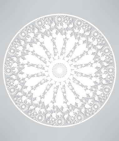laser cutting template of abstract floral vector background, ornamental pattern template design, Die...