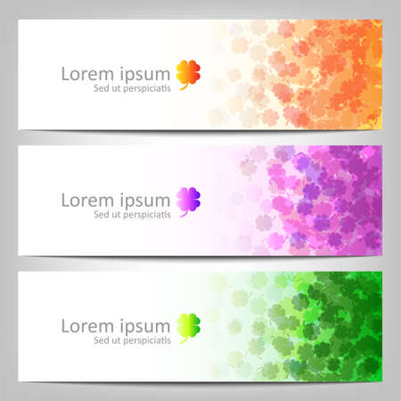 Three abstract banner colorful pattern vector on white backgroundのイラスト素材