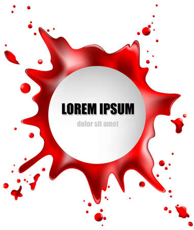 Vector illustration of abstract splash background. Business vector background. Design of red blob on white backgroundのイラスト素材