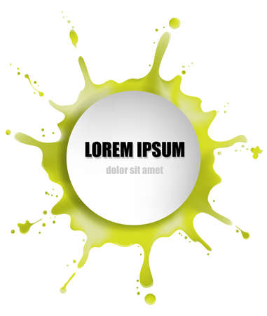 Vector illustration of abstract splash background. Business vector background. Design of green blob on white backgroundのイラスト素材