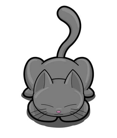 Illustrations of cat action logo on white background, Animals vector of isolated a cute cat iconのイラスト素材