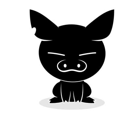 Illustrations of pig action logo on white background, Animals vector of isolated a cute pig icon