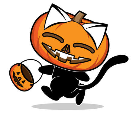 Illustrations of cat action on white background, Animals action vector.のイラスト素材