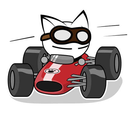 Cat action illustration on a white background. Animal action vector.のイラスト素材