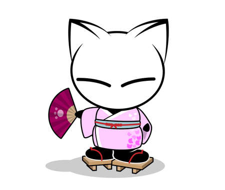 cat logo illustration on white background.のイラスト素材