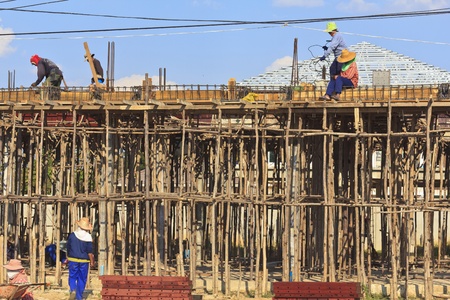 Construction worker as a profession that requires a high degree of risk のeditorial素材