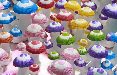 decorations for the garden mushrooms の写真素材