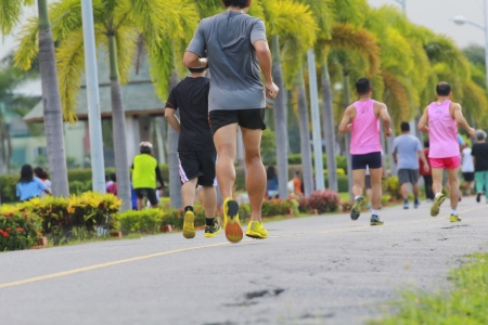 People jogging in the park.のeditorial素材