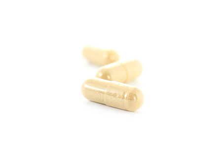 closeup of pills isolated の写真素材