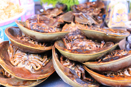 fresh horseshoe crab in market.の写真素材