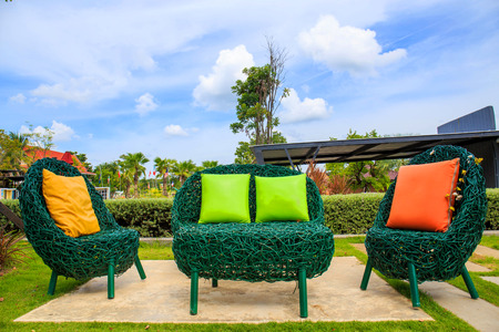 Backyard Patio in Garden.の写真素材