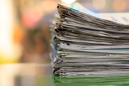 Pile of newspapers with space.の写真素材