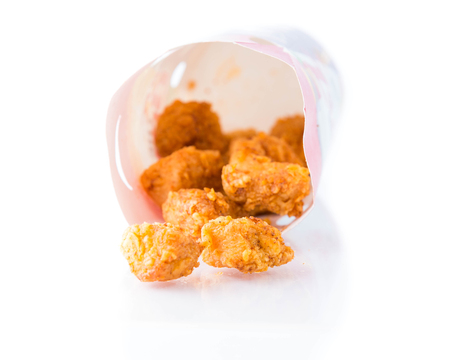 Fried chicken on white background.の写真素材