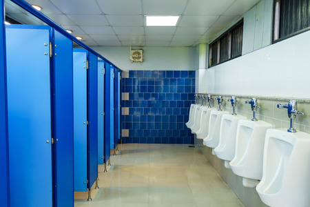 contemporary interior of public toilet.の写真素材