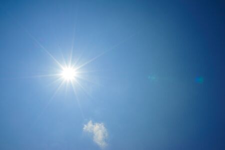 sun shine in blue sky.の写真素材