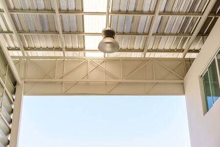 a lamp inside an factory.の写真素材