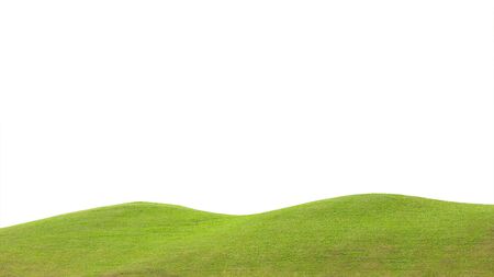 green field isolated against a white background.の写真素材