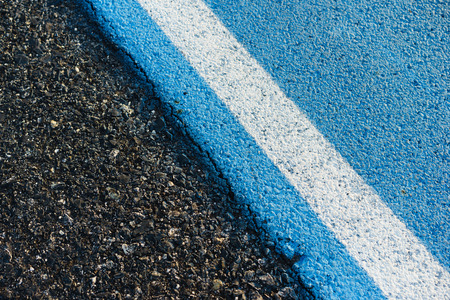 Blue line on the road texture backgroundの写真素材