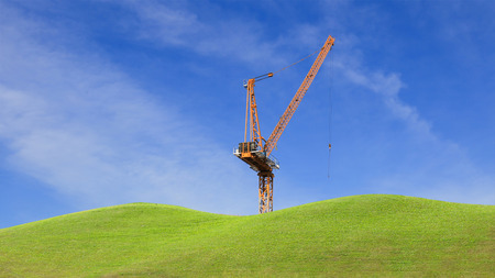 Cranes at the construction site.の写真素材