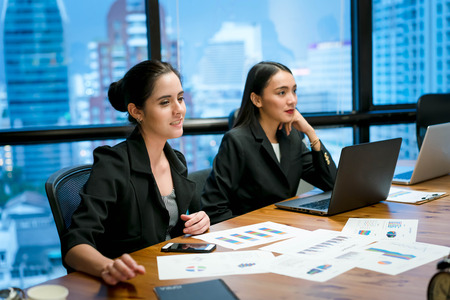 Young woman in modern officeの写真素材