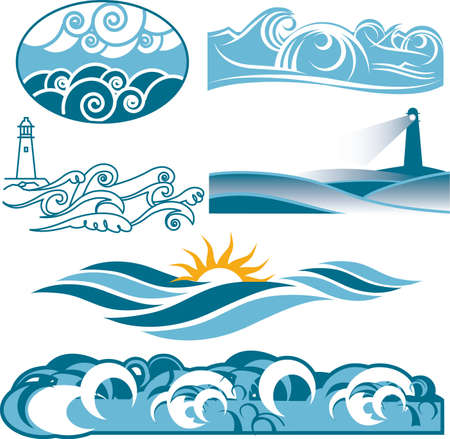 Rolling Blue Seasのイラスト素材