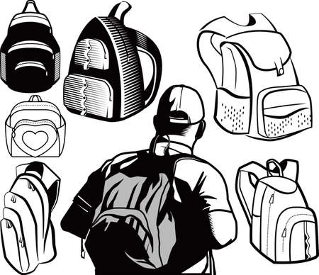 Backpacksのイラスト素材