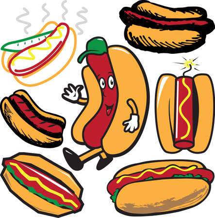 Hot Dog Collectionのイラスト素材