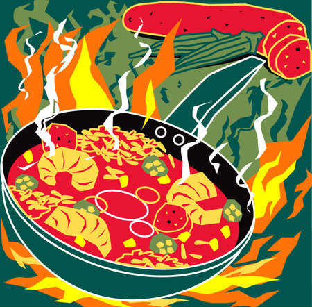 Flaming Jambalayaのイラスト素材