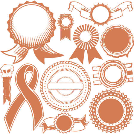 Ribbon and Seal Collectionのイラスト素材