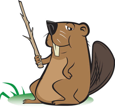 Beaver with Pointer Stickのイラスト素材