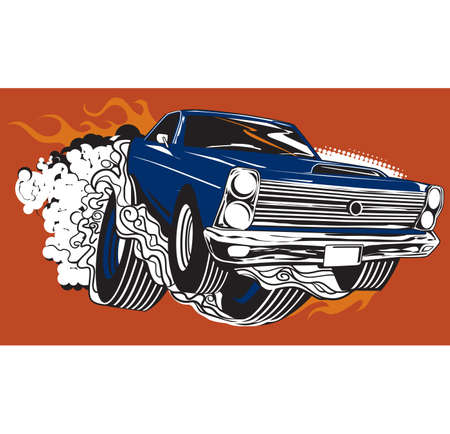 Smoking Muscle Carのイラスト素材