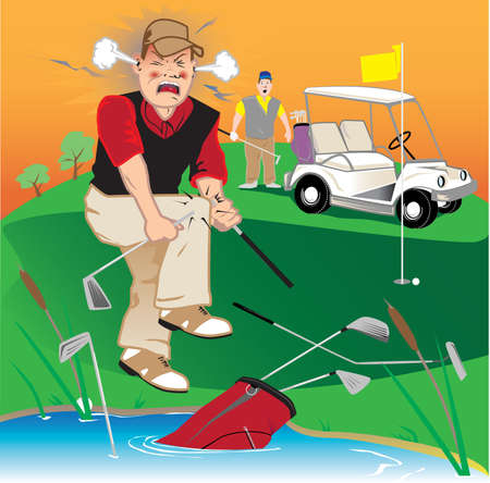 Angry Golferのイラスト素材