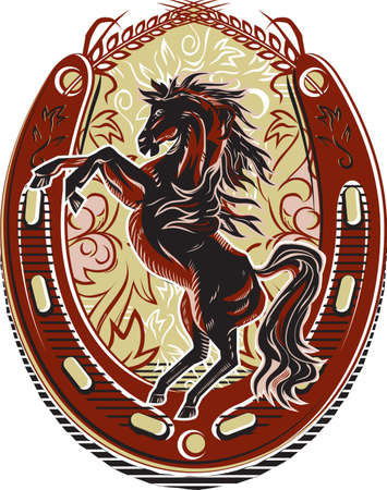 Western Horse Crestのイラスト素材