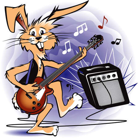 Rockin Rabbitのイラスト素材