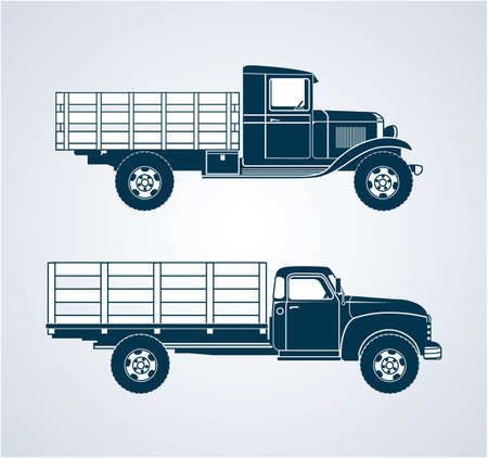 Vintage Fruit Trucksのイラスト素材